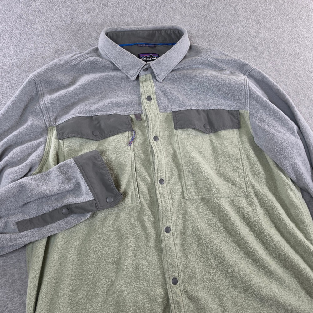 Patagonia Mens Synchilla Snap-T Fleece Shirt Jacket Grey Green XXL 22225